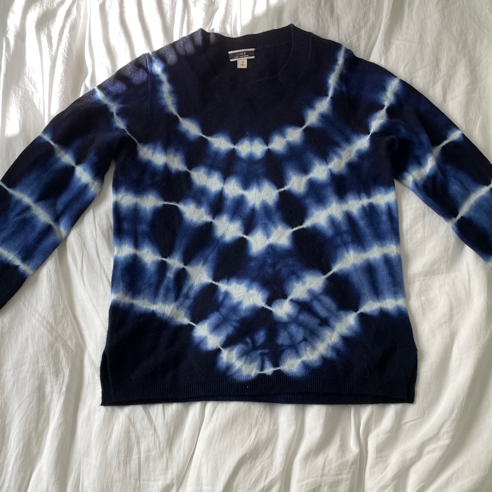 NWOT cashmere J Crew tie dye sweater! Sold out